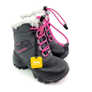 Never worn Columbia Gray and Pink Kids Winter Boots